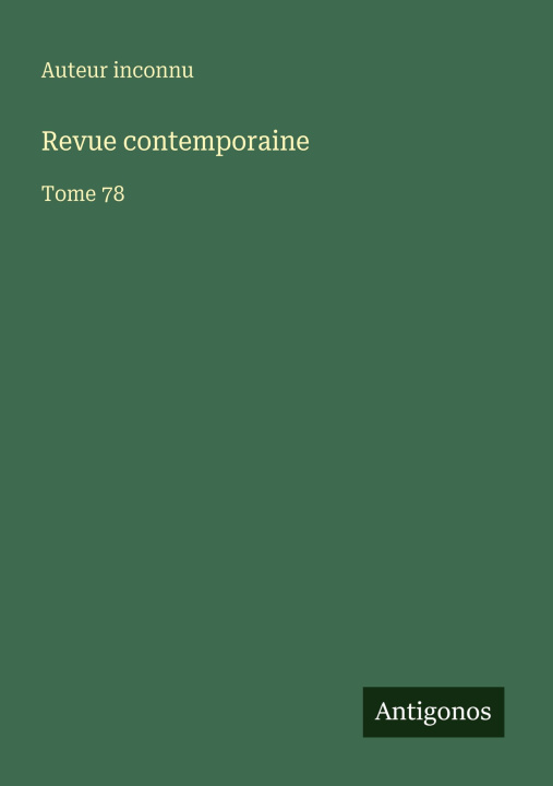 Knjiga Revue contemporaine 