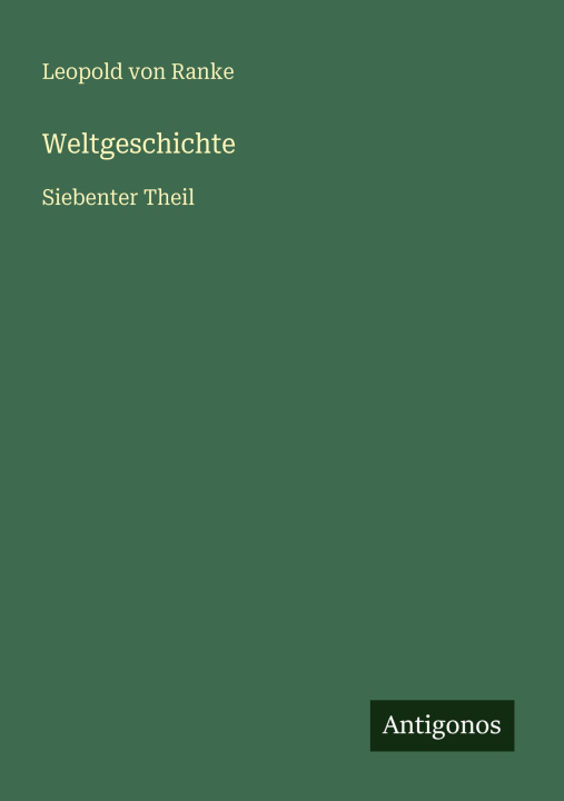 Kniha Weltgeschichte Leopold von Ranke