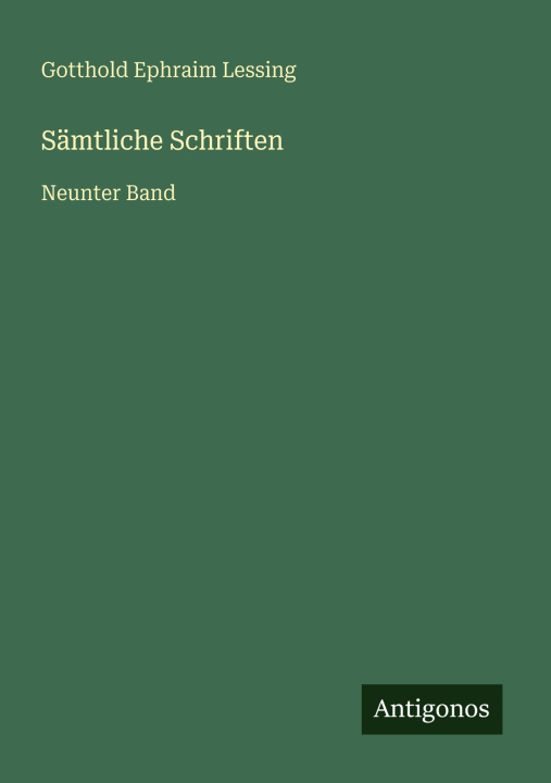 Boek Sämtliche Schriften Gotthold Ephraim Lessing