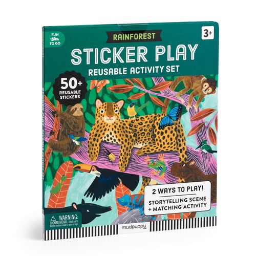 Kniha Rainforest Sticker Play Reusable Activity Set Mudpuppy