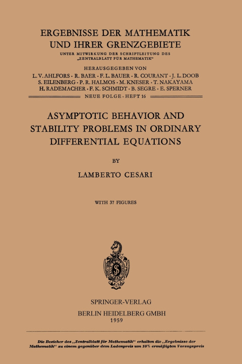 Kniha Asymptotic Behavior and Stability Problems in Ordinary Differential Equations Lamberto Cesari