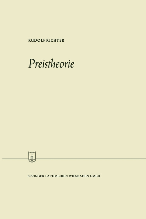 Kniha Preistheorie Rudolf Richter