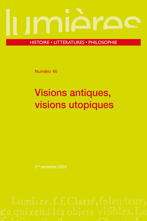 Kniha Visions antiques, visions utopiques 