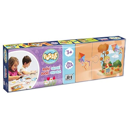 Spel/speelgoed Puzzle pro předškoláky v krabičce Roční období 