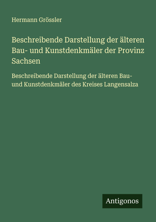 Boek Beschreibende Darstellung der älteren Bau- und Kunstdenkmäler der Provinz Sachsen Hermann Grössler