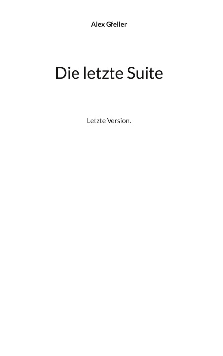 Kniha Die letzte Suite 