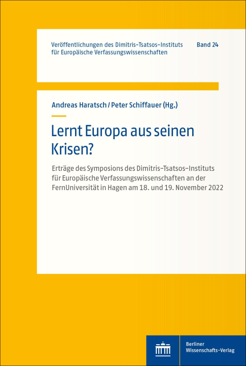 Knjiga Lernt Europa aus seinen Krisen? Peter Schiffauer