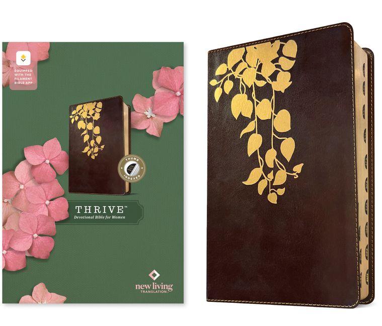 Knjiga NLT Thrive Devotional Bible for Women, Filament Enabled (Leatherlike, Cascade Deep Brown, Indexed) 