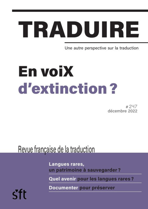 Kniha Traduire #247 SFT Coll.