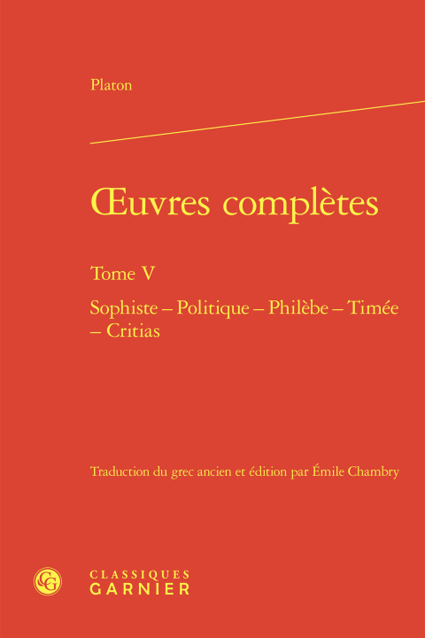 Kniha Oeuvres complètes. tome v - sophiste - politique - philèbe - timée - critias Platón
