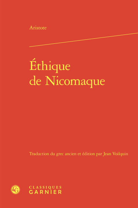 Buch Ethique de nicomaque Aristote