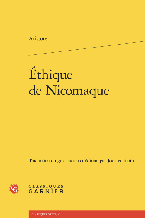 Buch Ethique de nicomaque Aristote
