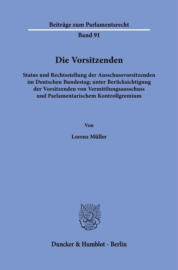 Kniha Die Vorsitzenden Lorenz Müller