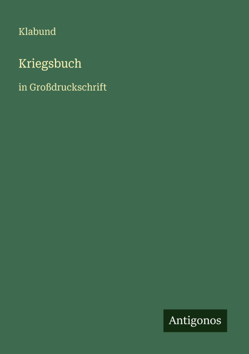 Kniha Kriegsbuch Klabund