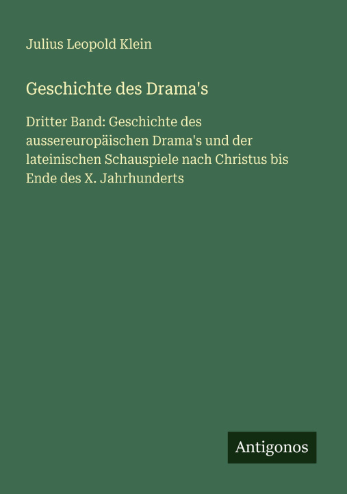 Kniha Geschichte des Drama's 