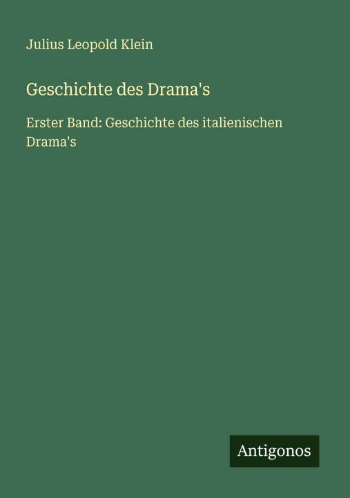 Knjiga Geschichte des Drama's 