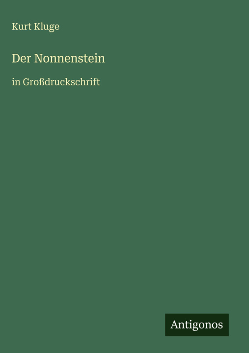 Kniha Der Nonnenstein Kurt Kluge