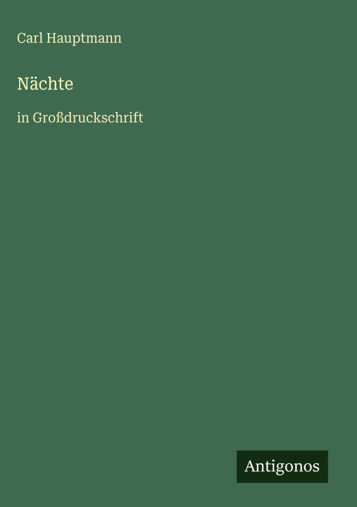 Kniha Nächte Carl Hauptmann