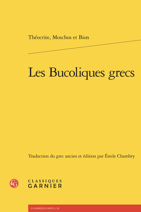 Kniha Les bucoliques grecs Theocrite moschos bion