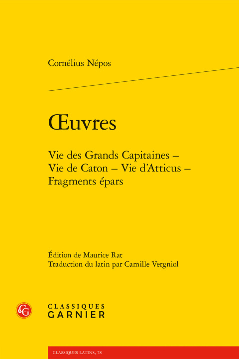 Kniha Oeuvres Cornelius nepos