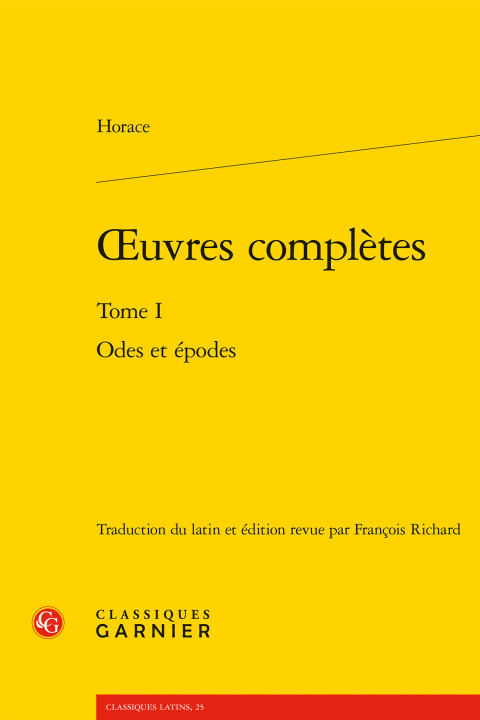 Kniha Oeuvres complètes. tome i - odes et épodes Horace