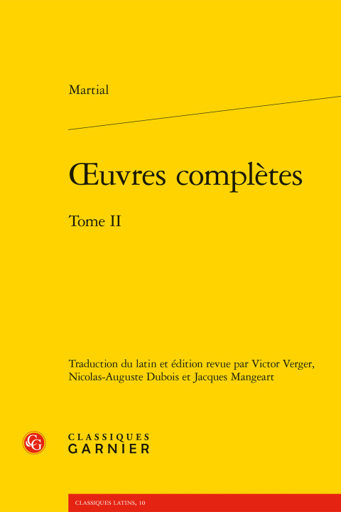 Knjiga Oeuvres complètes. tome ii Martial