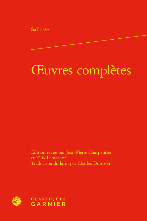 Kniha Oeuvres complètes Salluste