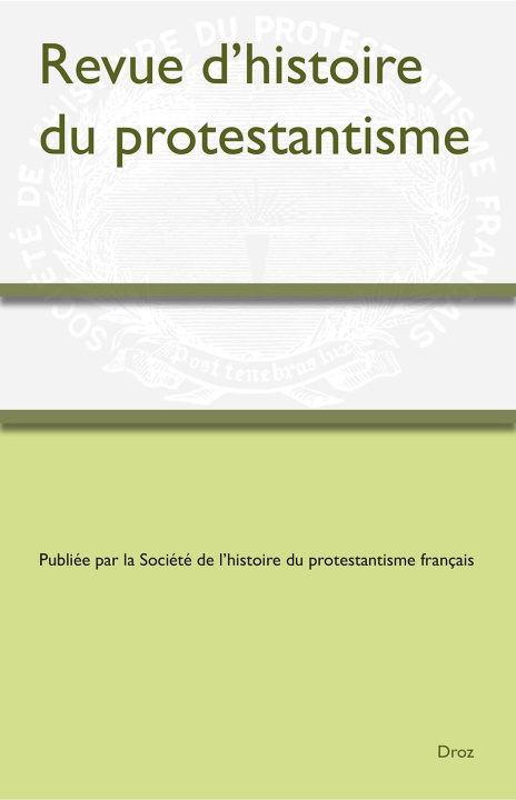 Kniha Revue d'histoire du protestantisme 2025-3 