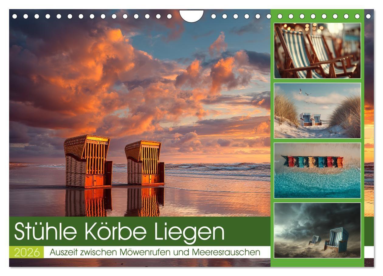 Kalendář/Diář Stühle Körbe Liegen (Wandkalender 2026 DIN A4 quer), CALVENDO Monatskalender Calvendo