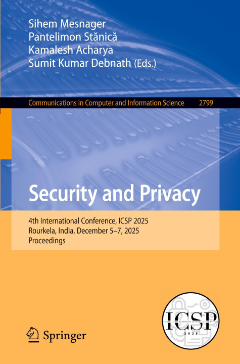 Boek Security and Privacy Sihem Mesnager
