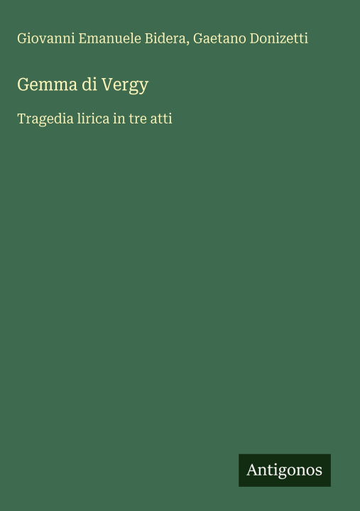 Βιβλίο Gemma di Vergy Gaetano Donizetti