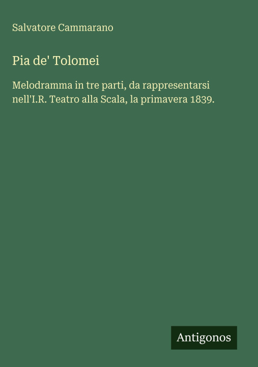 Βιβλίο Pia de' Tolomei Salvatore Cammarano