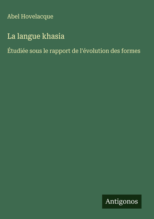 Knjiga La langue khasia Abel Hovelacque