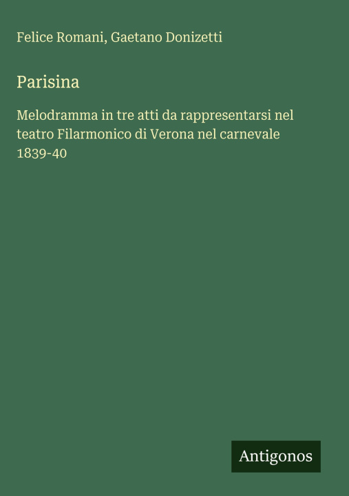 Kniha Parisina Gaetano Donizetti