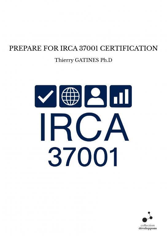 Kniha PREPARE FOR IRCA 37001 CERTIFICATION GATINES Ph.D