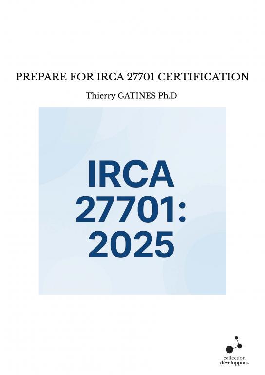 Kniha PREPARE FOR IRCA 27701 CERTIFICATION GATINES Ph.D