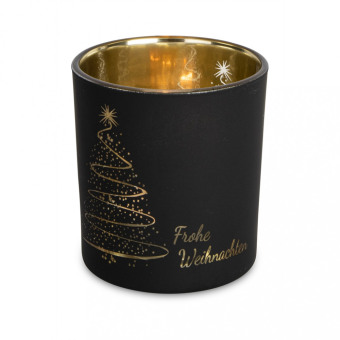 Igra/Igračka Teelichtglas mit Weihnachtsdesign, Glas, 7x8cm, 1 