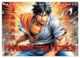 Kalendář/Diář Manga Action Heroes (Tischkalender 2026 DIN A5 quer), CALVENDO Monatskalender Calvendo