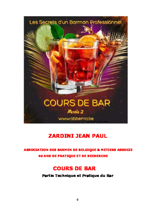 Книга Les secrets d'un Barman Professionnel zardini
