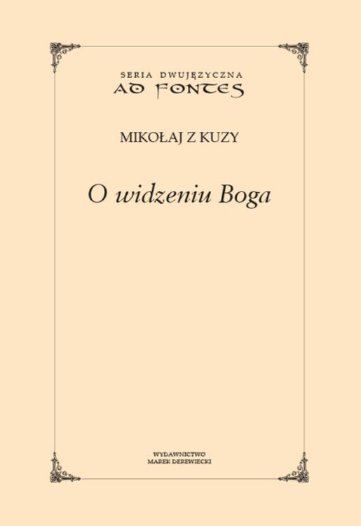Kniha O widzeniu Boga Mikołaj z Kuzy