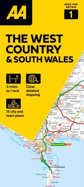 Tlačovina AA Road Map The West Country & South Wales 