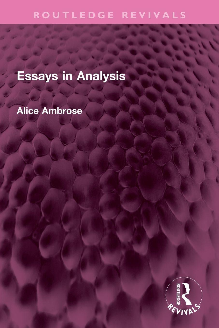 Kniha Essays in Analysis Alice Ambrose