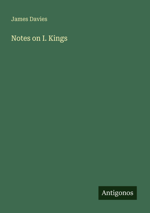Kniha Notes on I. Kings 