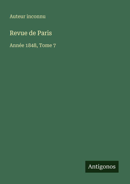 Kniha Revue de Paris Auteur inconnu