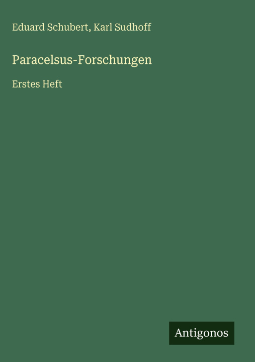 Boek Paracelsus-Forschungen Karl Sudhoff