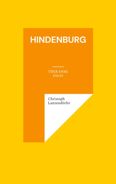 Kniha Hindenburg Christoph Lanzendörfer