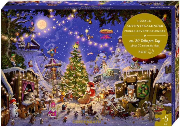 Kalendár/Diár Puzzle-Adventskalender - Weihnachtsmarkt der Tiere Walter Kössler