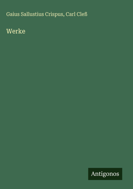 Kniha Werke Carl Cleß