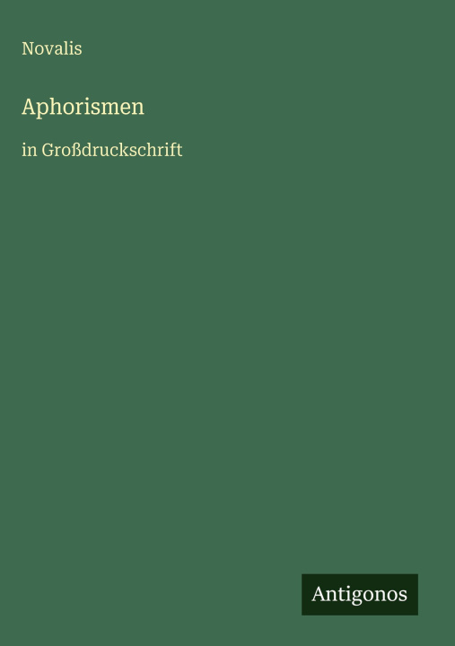 Knjiga Aphorismen Novalis