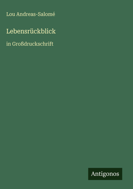 Knjiga Lebensrückblick Lou Andreas-Salomé